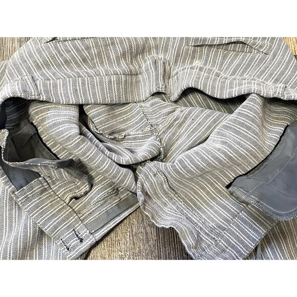 J Jill Women’s Linen Stretch Pants Size 10 Blue White Stripe Pull-On Lightweight - Picture 7 of 14